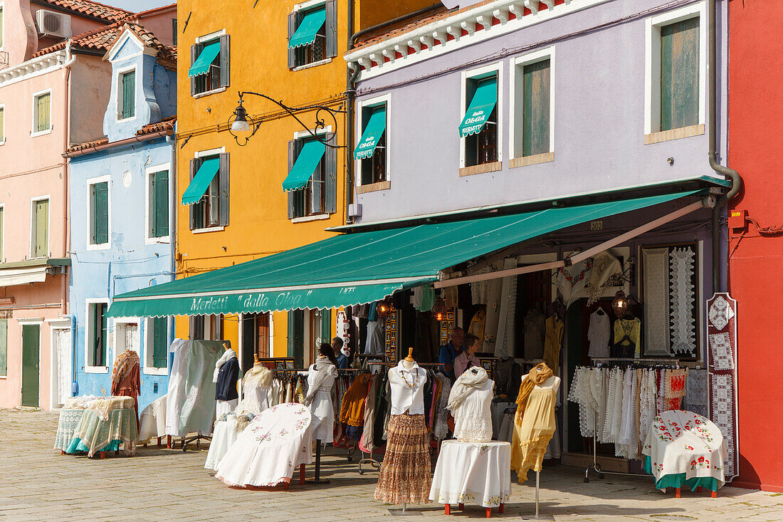 shop for lace handicraft, Burano, island near Venice, Venezia, Veneto, Italy, Europe