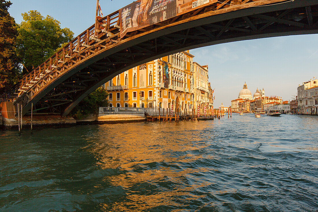 Ponte dell  Accademia, wooden bridge, Canal Grande, Venezia, Venice, UNESCO World Heritage Site, Veneto, Italy, Europe