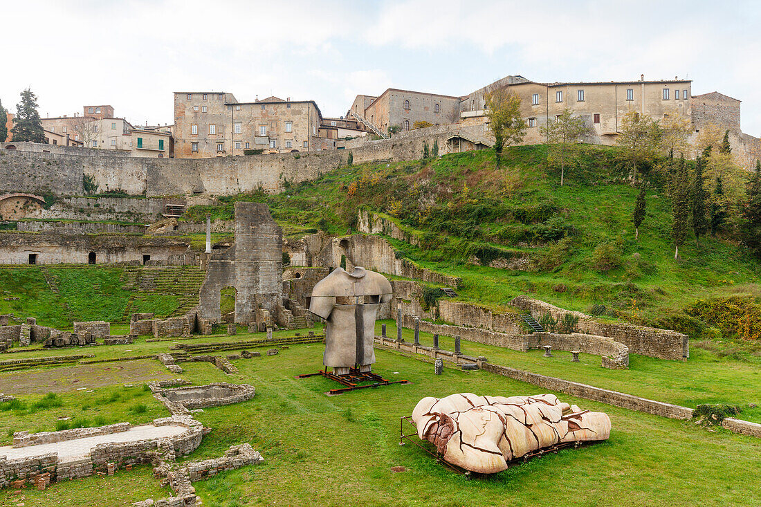 Roman theatre, 1th century, Volterra, Tuscany, Italy, Europe