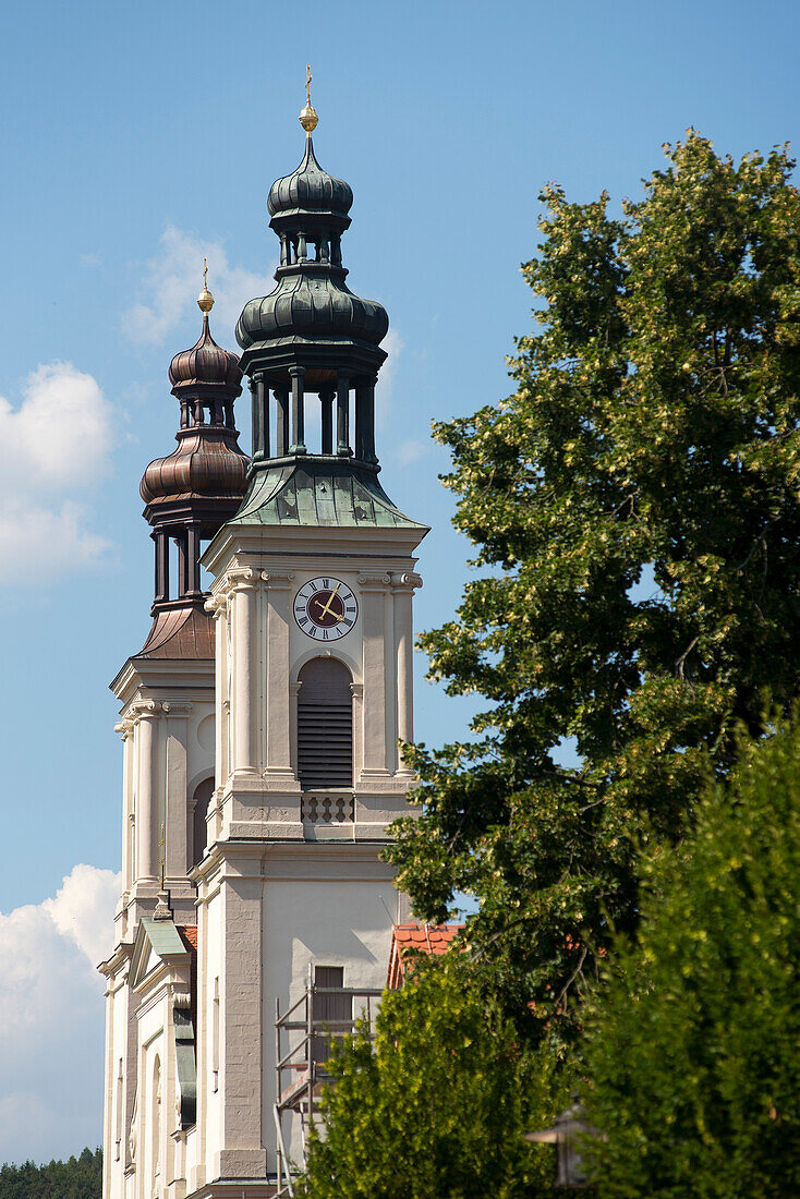 The church of the Pielenhofen Abbey in Pielenhofen in the valley of the Naab, Lower Bavaria