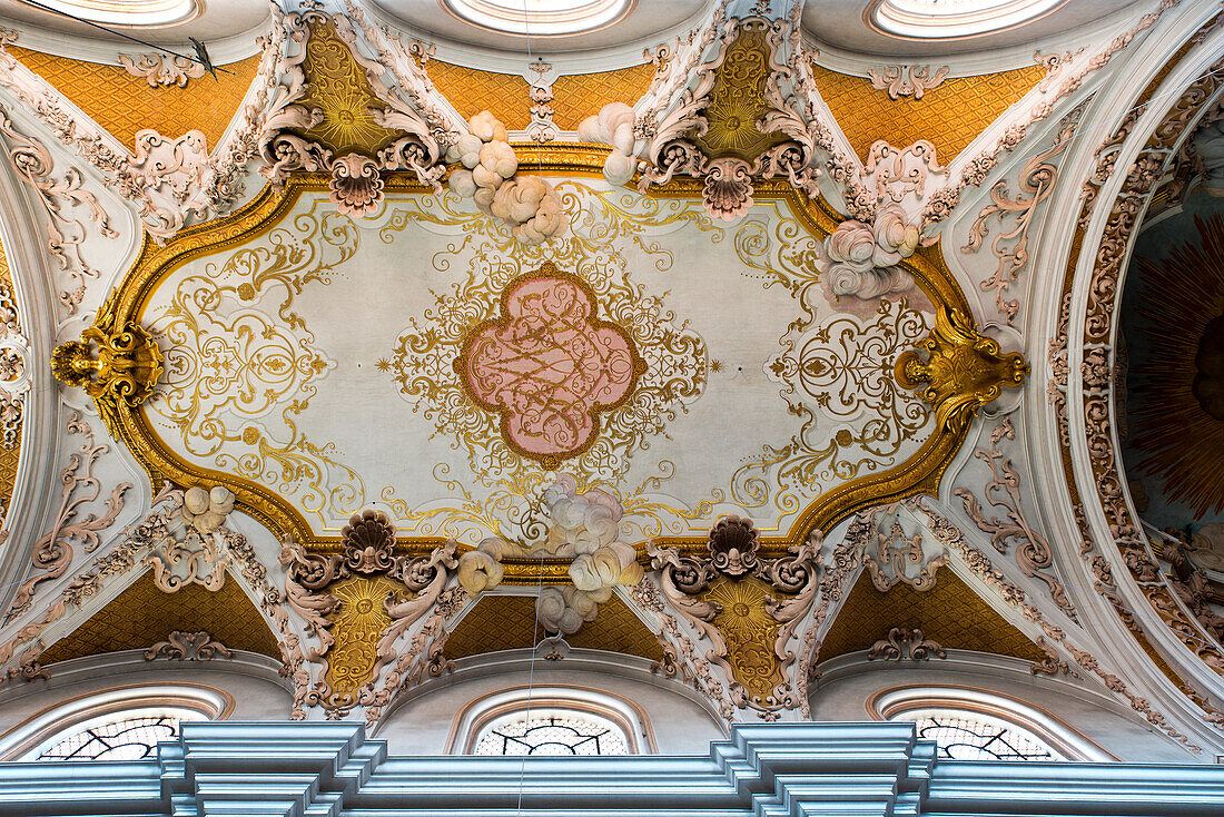 ceiling fresco of the church of the Benedectine Abbey Rohr in Rohr, Lower Bavaria