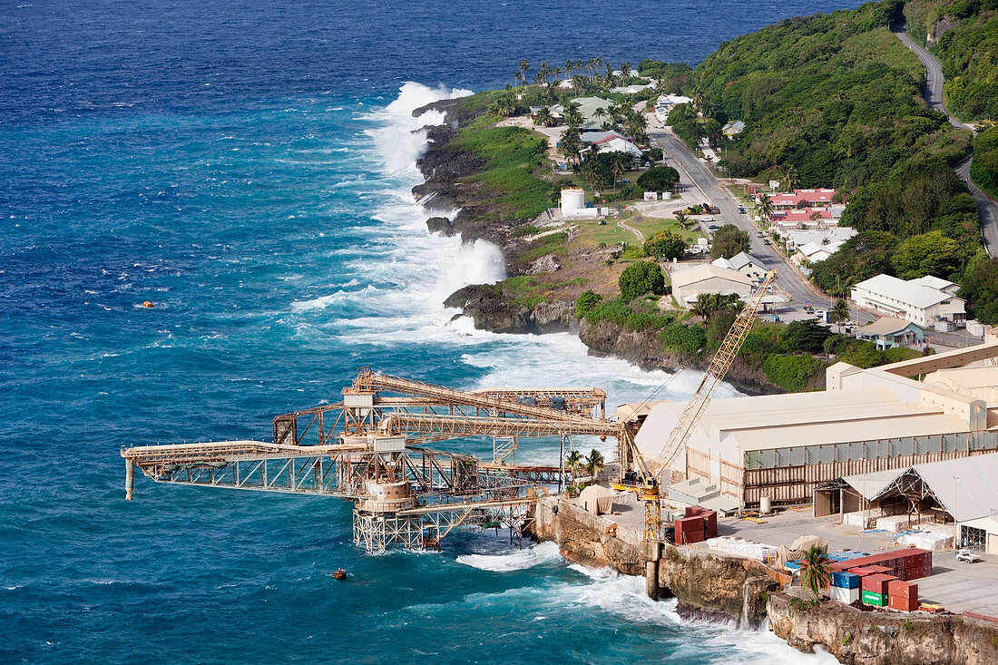 Phosphat Verladekran am Hafen, Flying Fish Cove, Weihnachstinsel, Australien