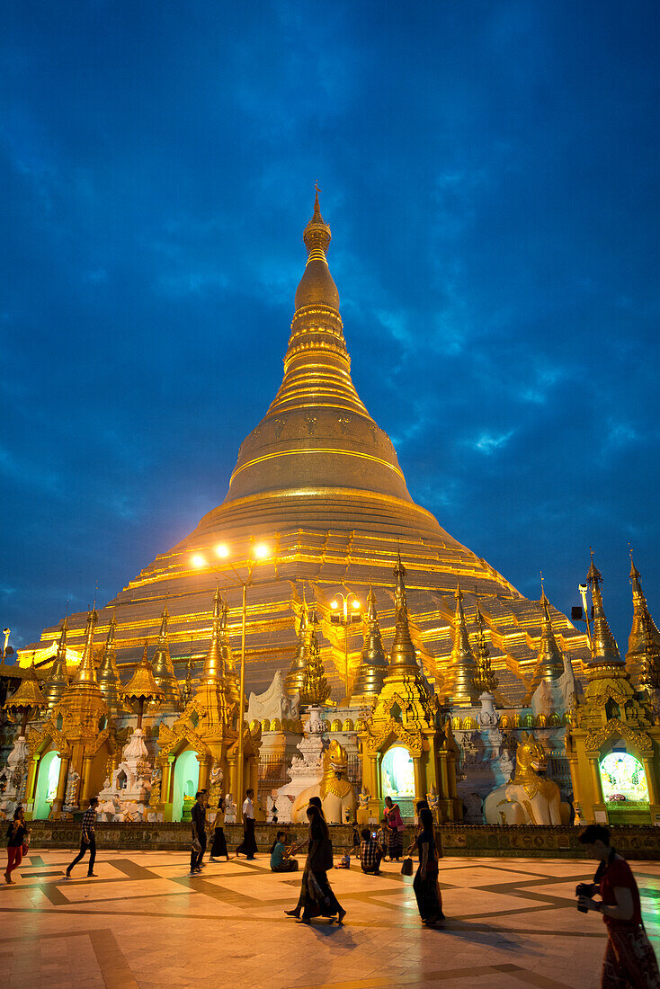 The Shwedagon Pagoda in Yangon, Myanmar