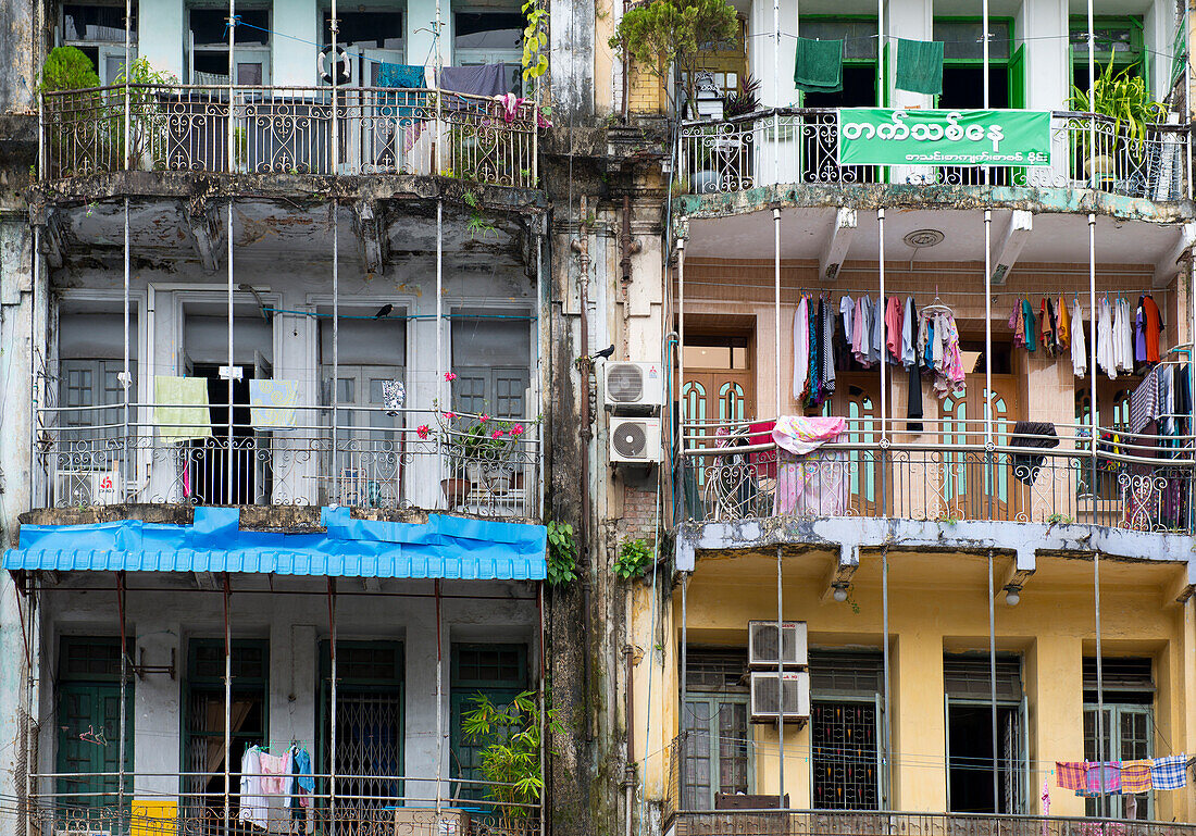 Apartment houses in Yangon, Myanmar