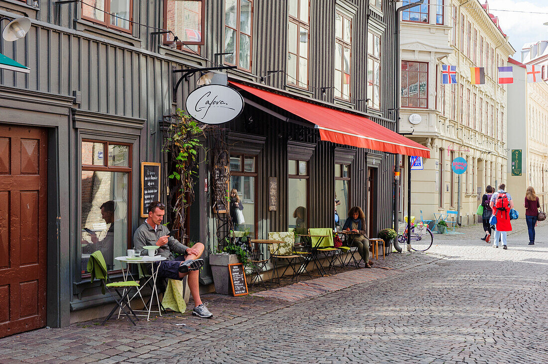 Boutiquen, Café und Galerien im Stadtteil Haga , Schweden