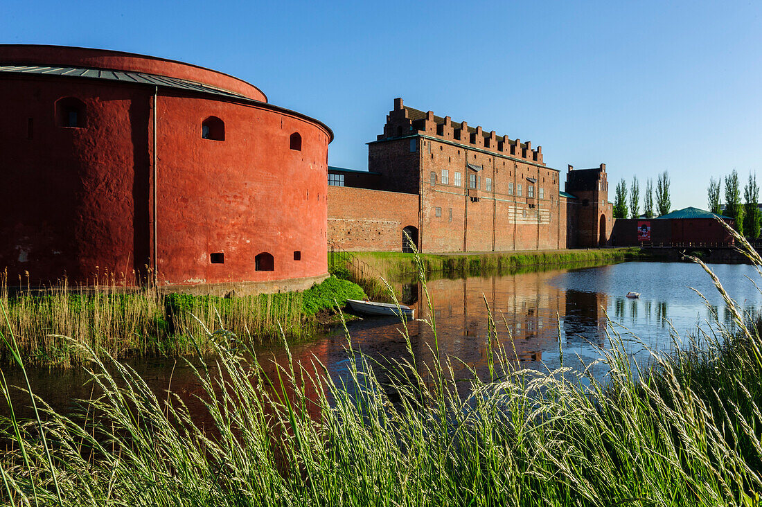 Red fortress Malmoehus with moat, Malmo, Southern Sweden, Sweden