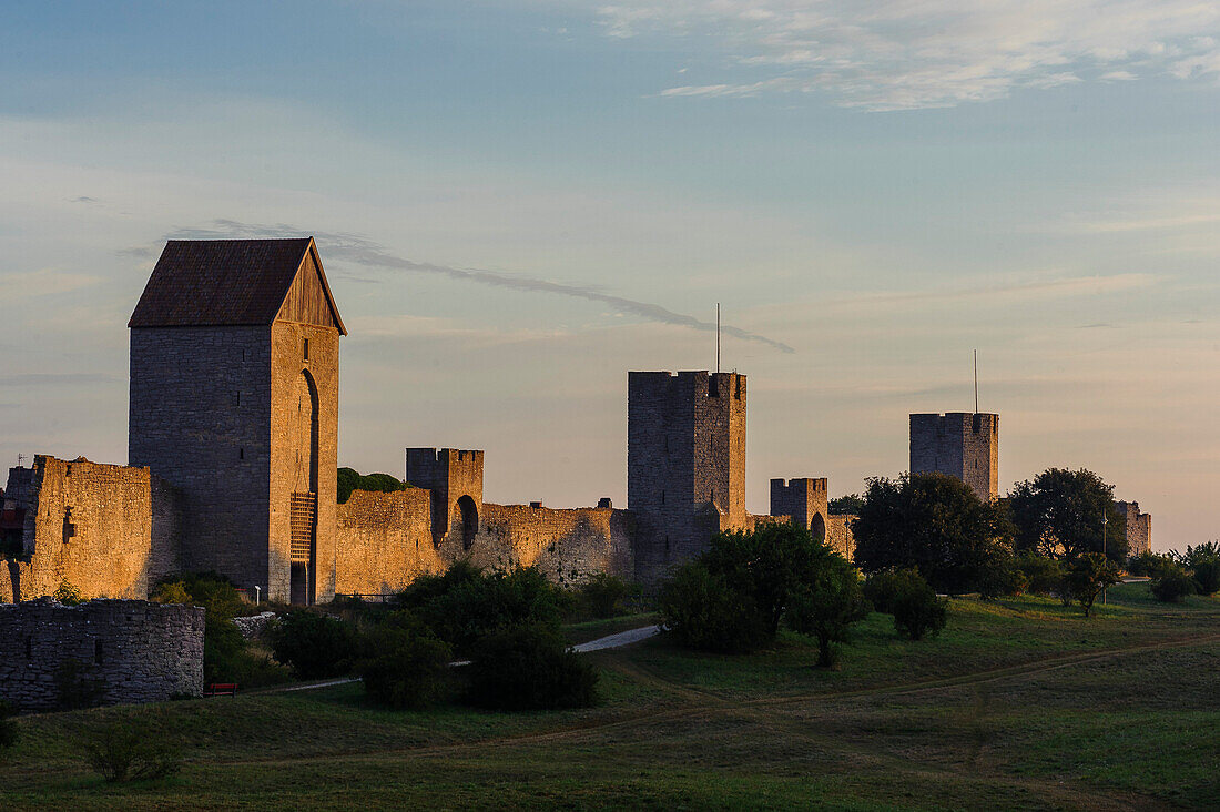 City wall of the old town of Visby, Schweden