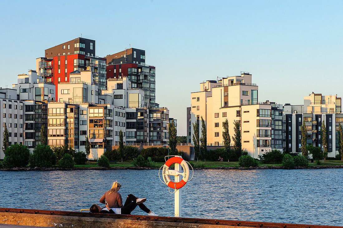 Along the harbor promenade at Maelarsee, Sweden