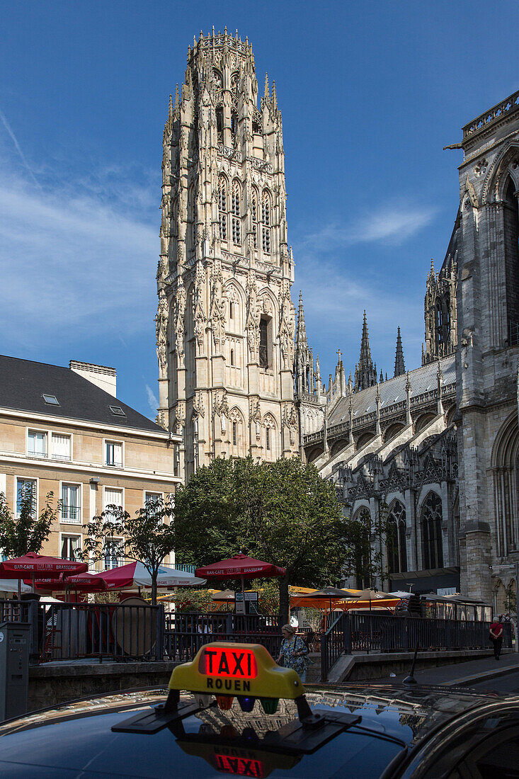 the butter tower, which inspired the tribune tower of chicago, notre-dame cathedral of rouen (76), france