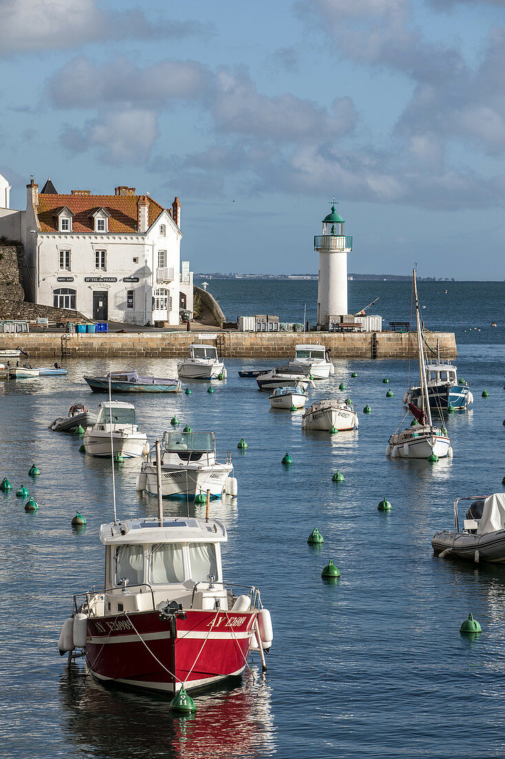 hotel du phare, the small marina of sauzon, morbihan (56), france