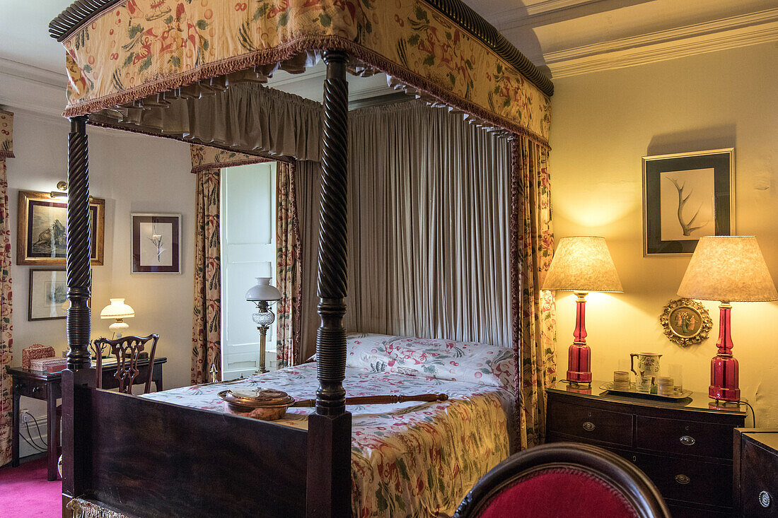 a bedroom in the castle, glenveagh national park, county donegal, ireland
