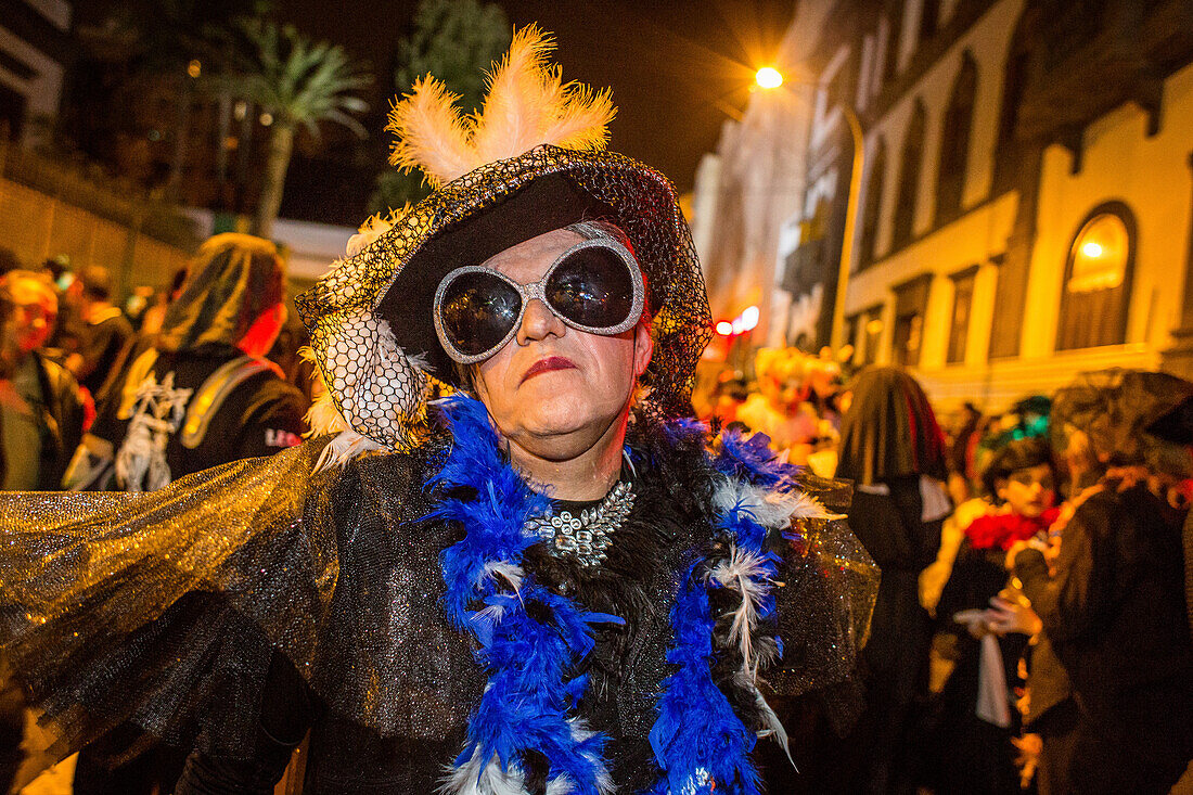 burial of the sardine parade, ash wednesday, santa cruz de tenerife, island of tenerife, canary islands, spain, europe