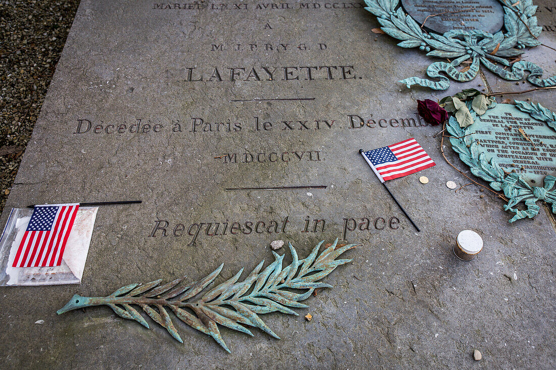 the tomb of general lafayette,  picpus cemetery, paris (75), 12th arrondissement