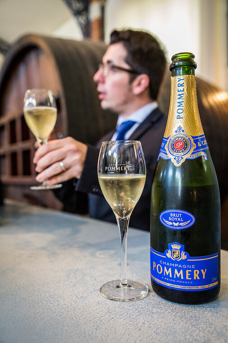 collection of the pommery champagnes in reims, marne (51), champagne-ardenne, france