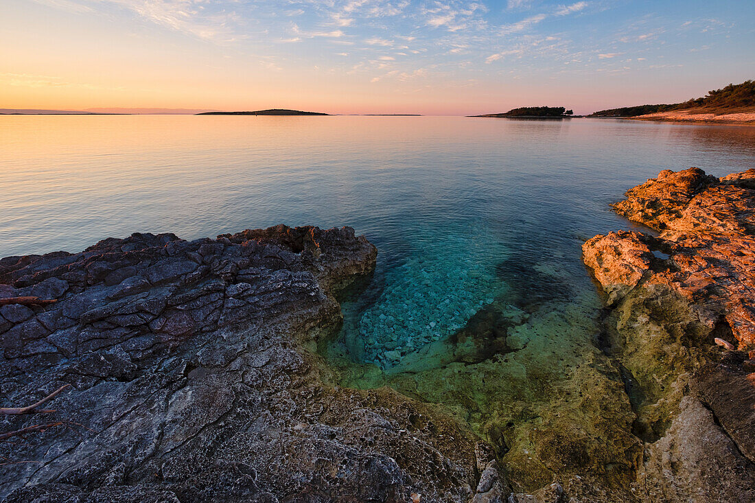 Sunrise over the Adriatic Sea, Kamenjak National Park, Istria, Croatia, Europe