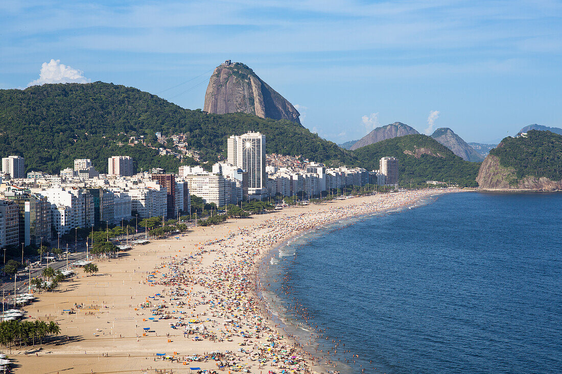 Copacabana beach and Sugar Loaf, Rio de Janeiro, Brazil, South America