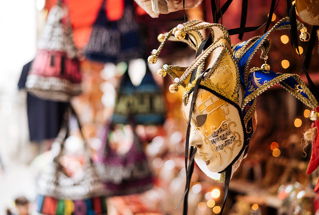 Traditional souvenirs for sale on street, Naples, Campania, Italy, Europe