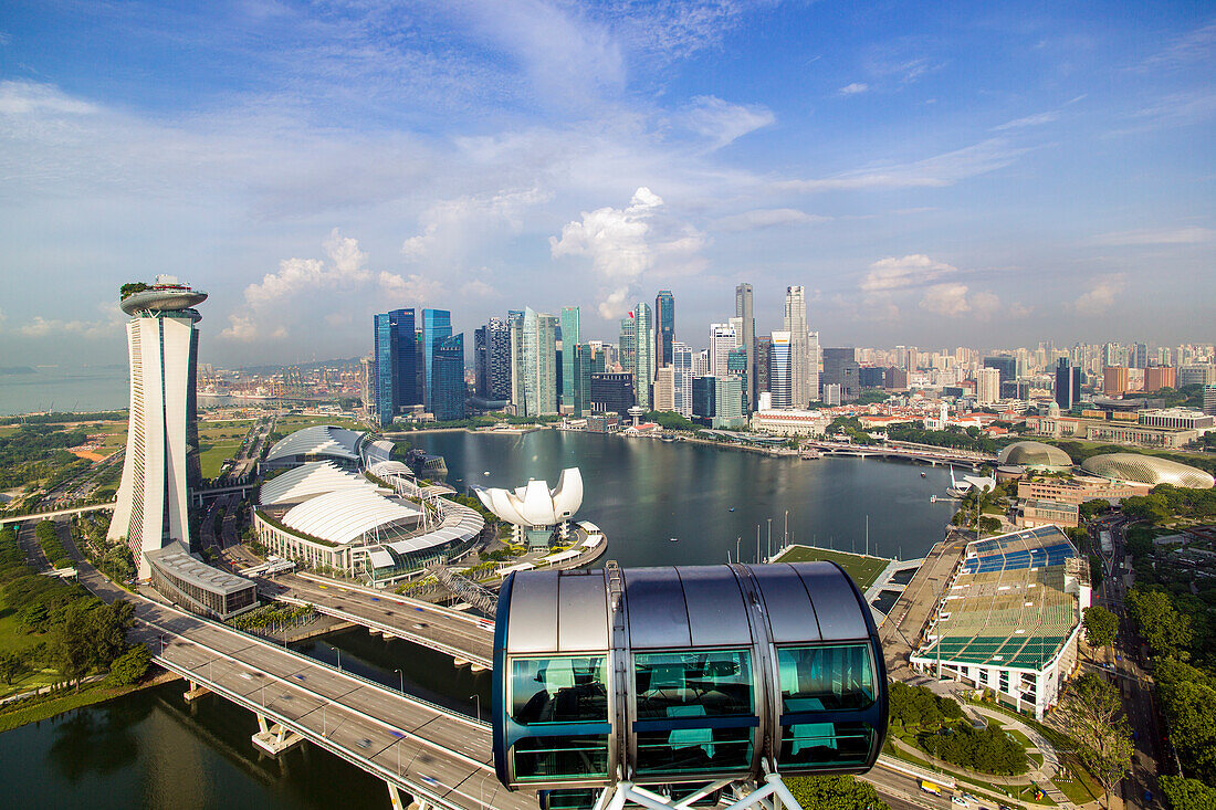 View of the Downtown Singapore skyline and Marina Bay, Singapore, Southeast Asia, Asia
