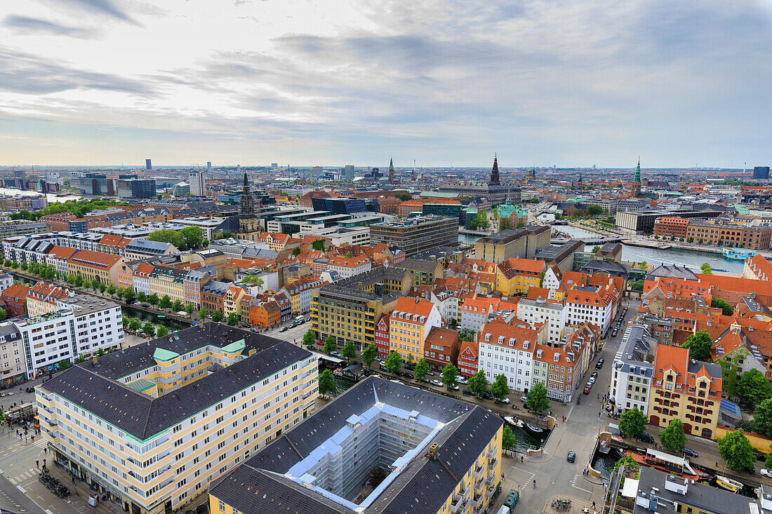 Overview of the city seen from Church of Our Saviour, Copenhagen, Denmark, Europe