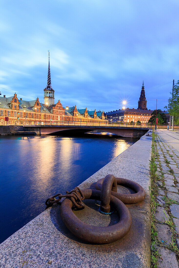 The Church of Holmen and the House of Parliament, Christiansborg Palace in central Copenhagen, Denmark, Europe