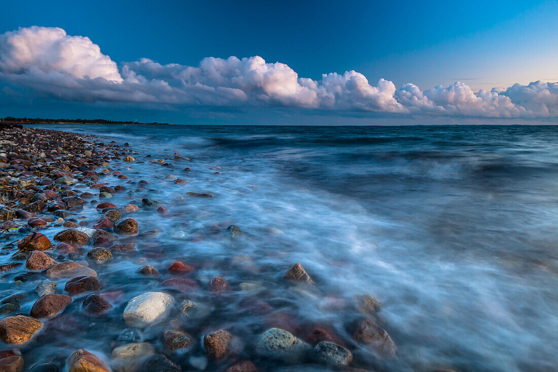 stones, beach, storm, clouds, Baltic Sea, Hohenfelde, Schleswig Holstein, Germany