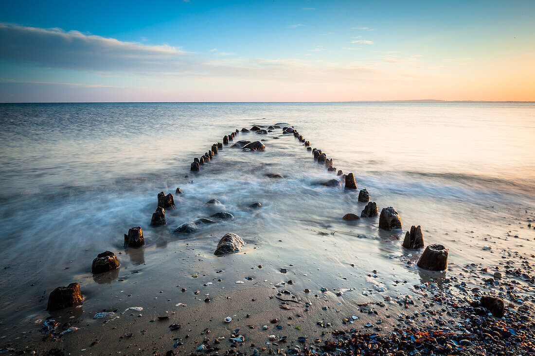 poles, pole, stones, beach, Baltic Sea, Lippe, Hohwacht, Schleswig Holstein, Germany