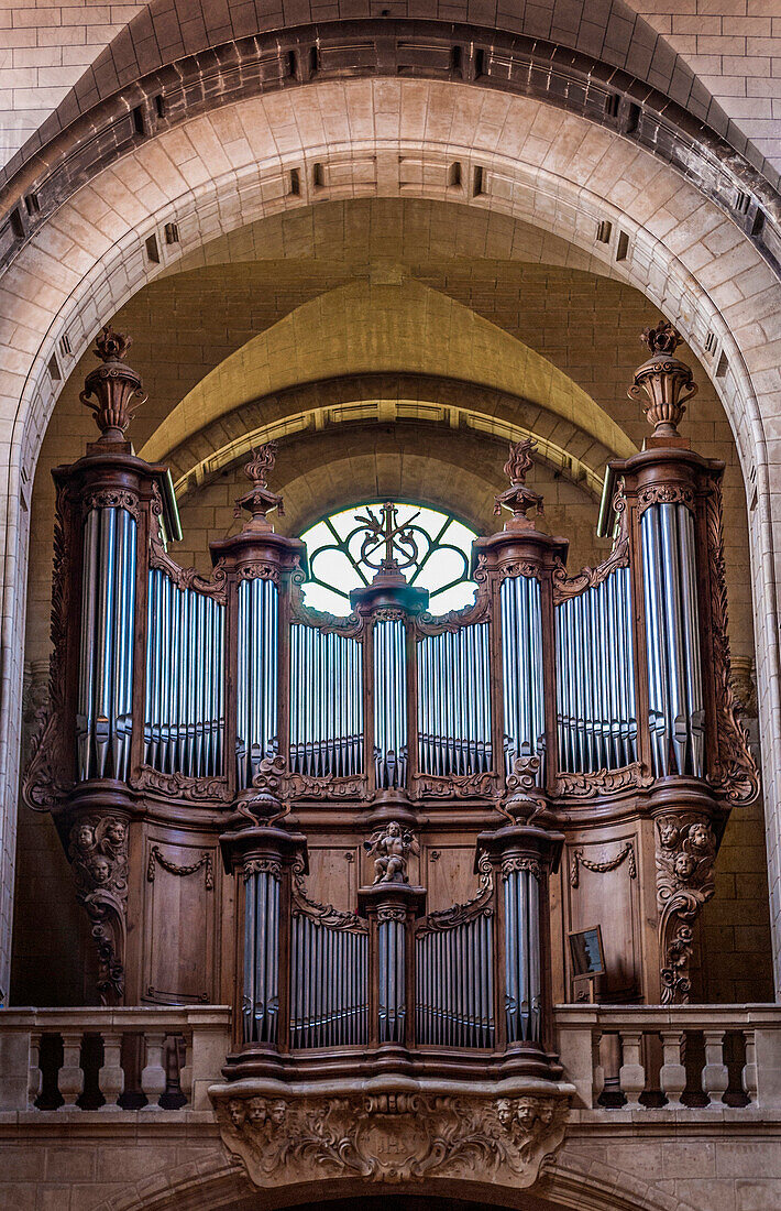 France, Landes, thermal city of Dax, Great Organs (Historical Monument) in the Notre-Dame Cathedral