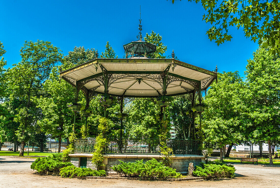 France, Landes, thermal city of Dax, bandstand in Theodore Denis public garden