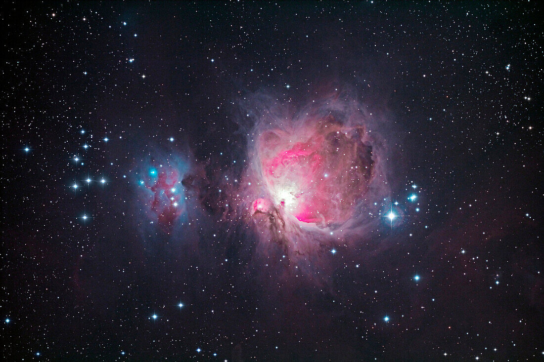 Seine et Marne. Constellation of Orion. Diving in the great nebula of Orion, M42 (Messier 42), one of the most spectacular nebulae of the sky.