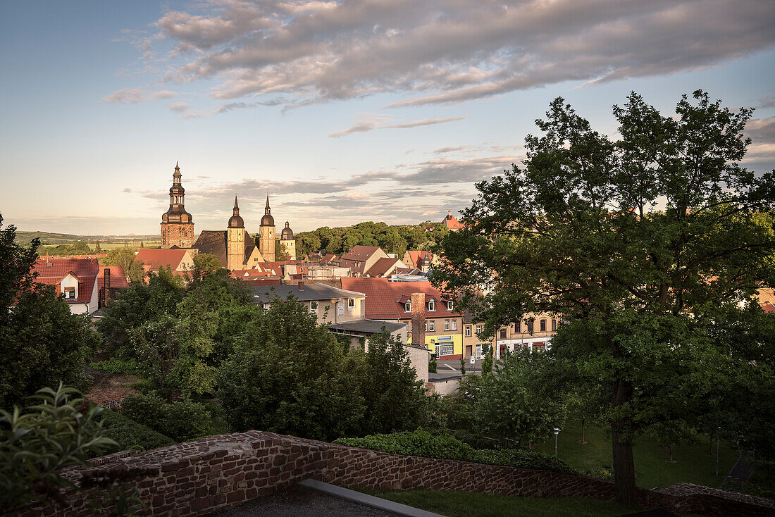 UNESCO Welterbe Lutherstädte, Blick auf Lutherstadt Eisleben und die St Andreas Kirche mit der Lutherkanzel, Sachsen-Anhalt, Deutschland