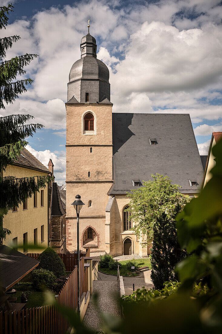 UNESCO World Heritage Martin Luther towns, baptistery church where reformer Martin Luther was baptised, Eisleben, Saxony-Anhalt, Germany