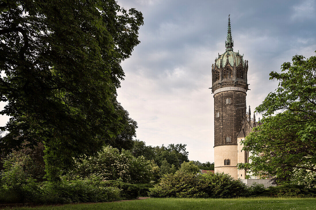 UNESCO Welterbe Lutherstädte, Schlosskirche in Lutherstadt Wittenberg, Sachsen-Anhalt, Deutschland