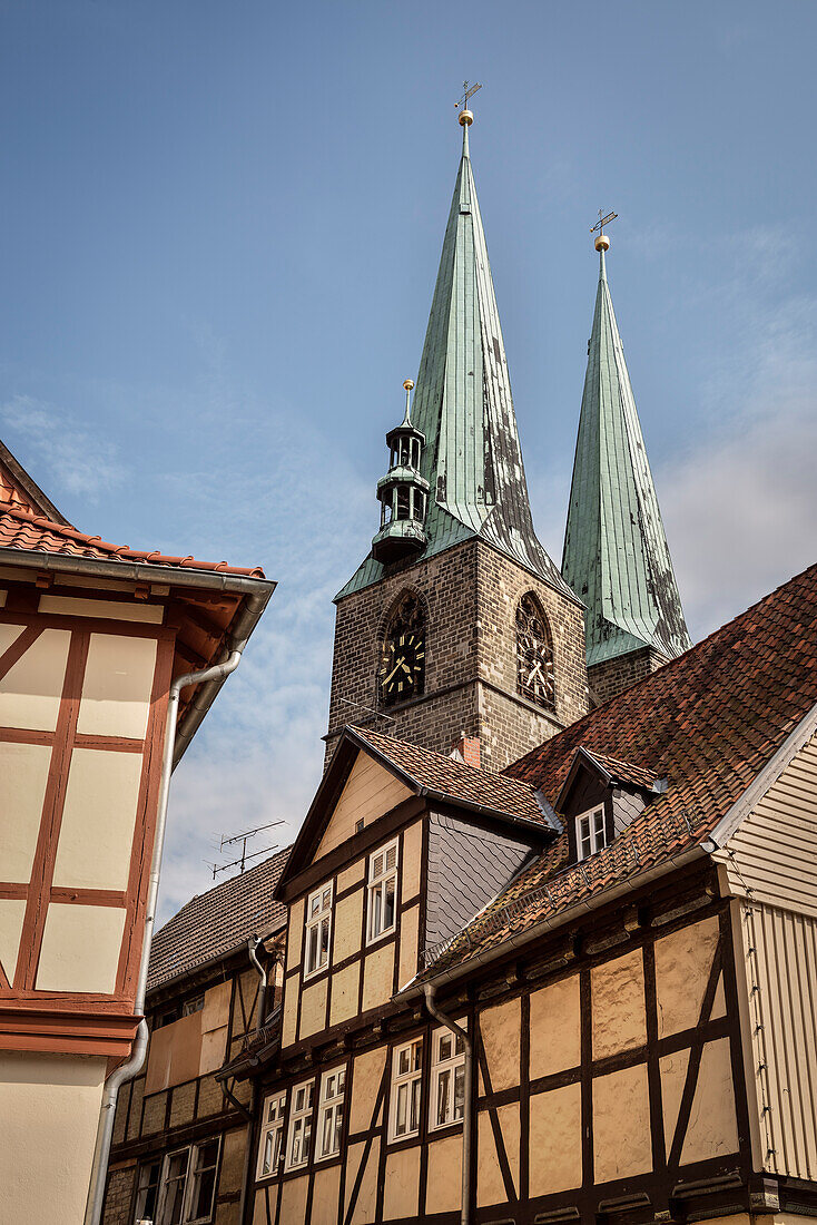 UNESCO Welterbe Fachwerkstadt Quedlinburg, Altstadt, Sachsen-Anhalt, Deutschland