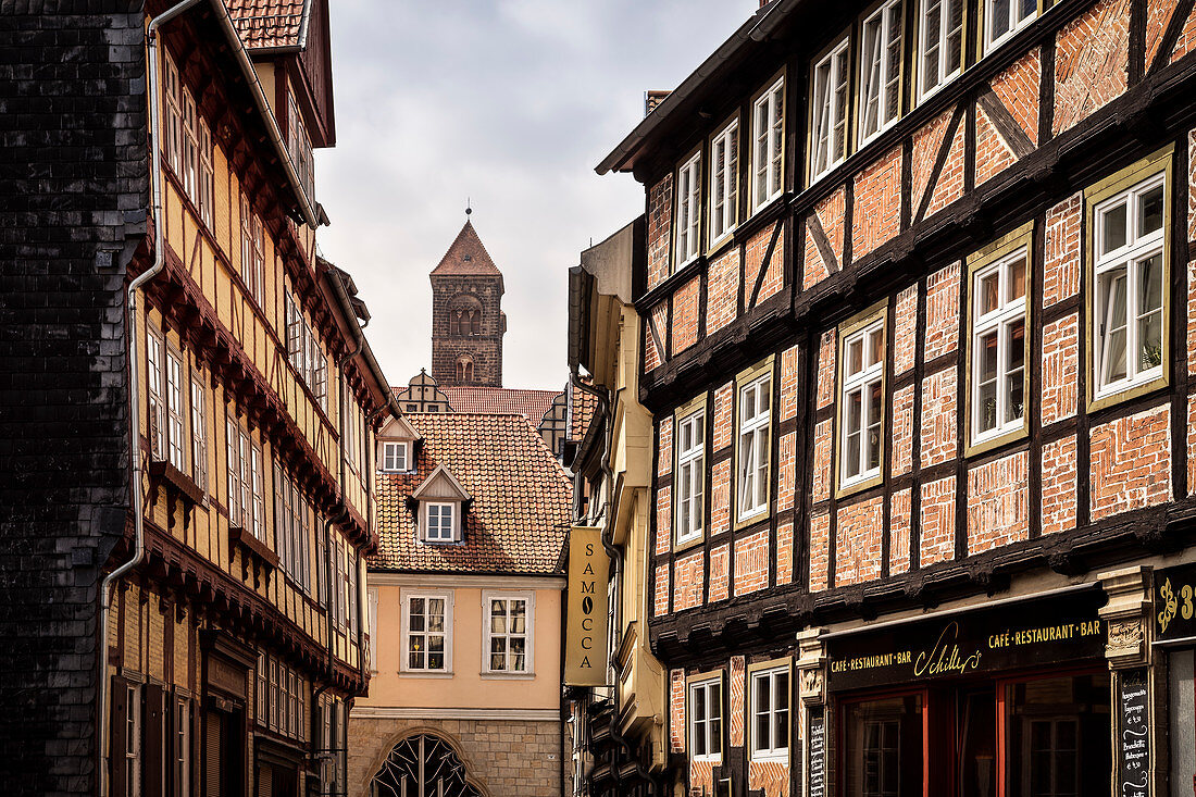 UNESCO Welterbe Fachwerkstadt Quedlinburg, Altstadt, Sachsen-Anhalt, Deutschland