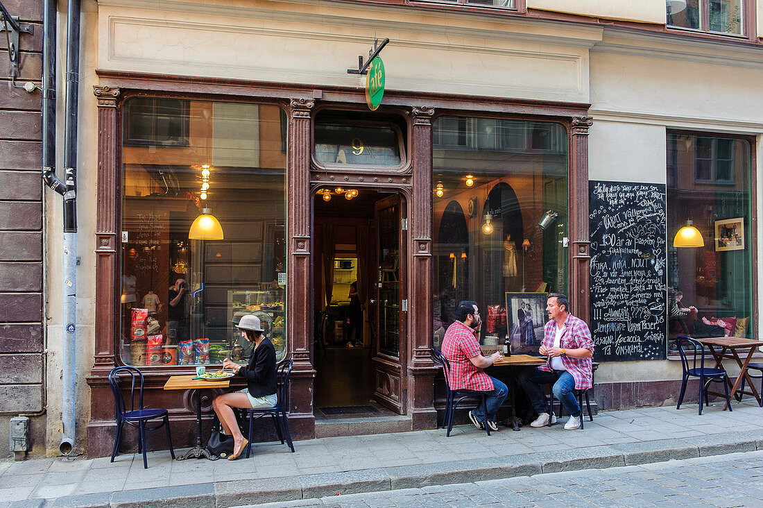 Café in der Altstadt Gamla Stan , Stockholm, Schweden