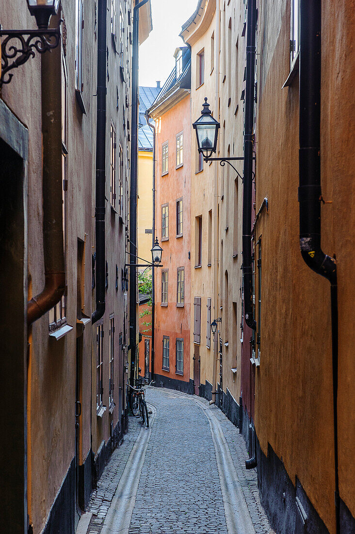 Alley in the old town Gamla Stan, Stockholm, Sweden