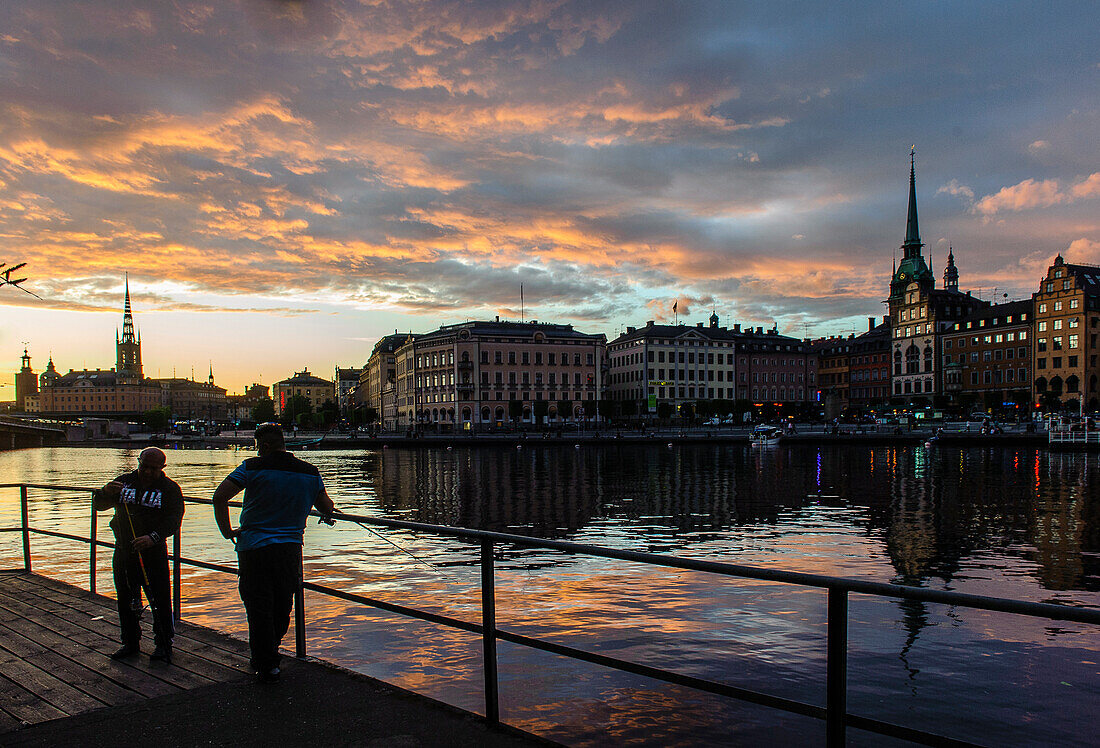 Blick von Soedermalm auf Altstadt Gamla Stan , Stockholm, Schweden