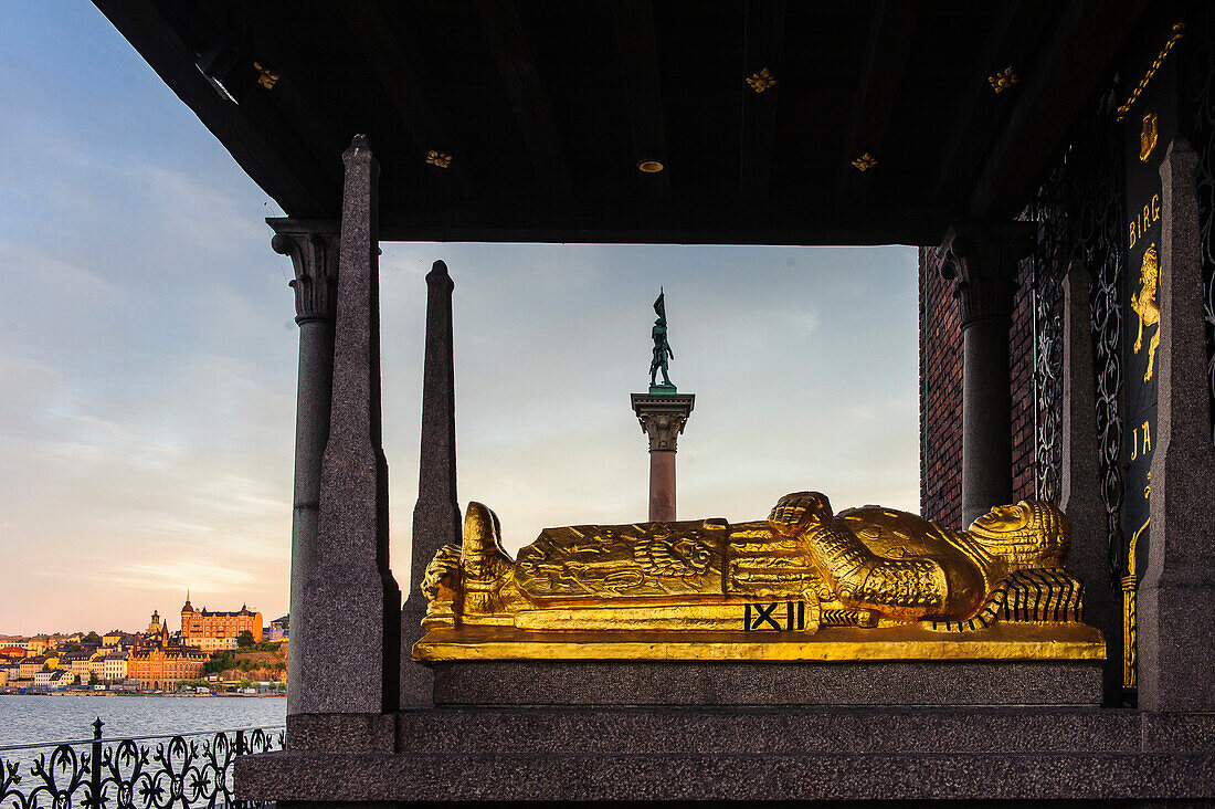 Resting figure of the city founder Birger Jarl. at Stadshuset Town Hall, Stockholm, Sweden