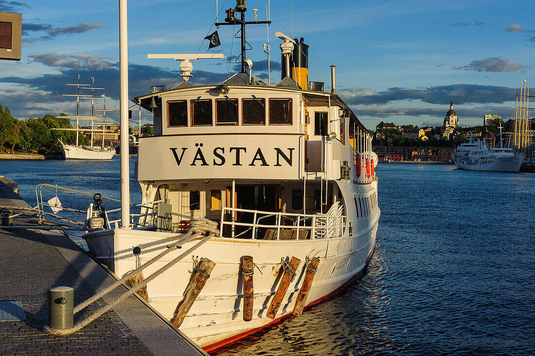 Old steamboats at Strömbron, Stockholm, Sweden