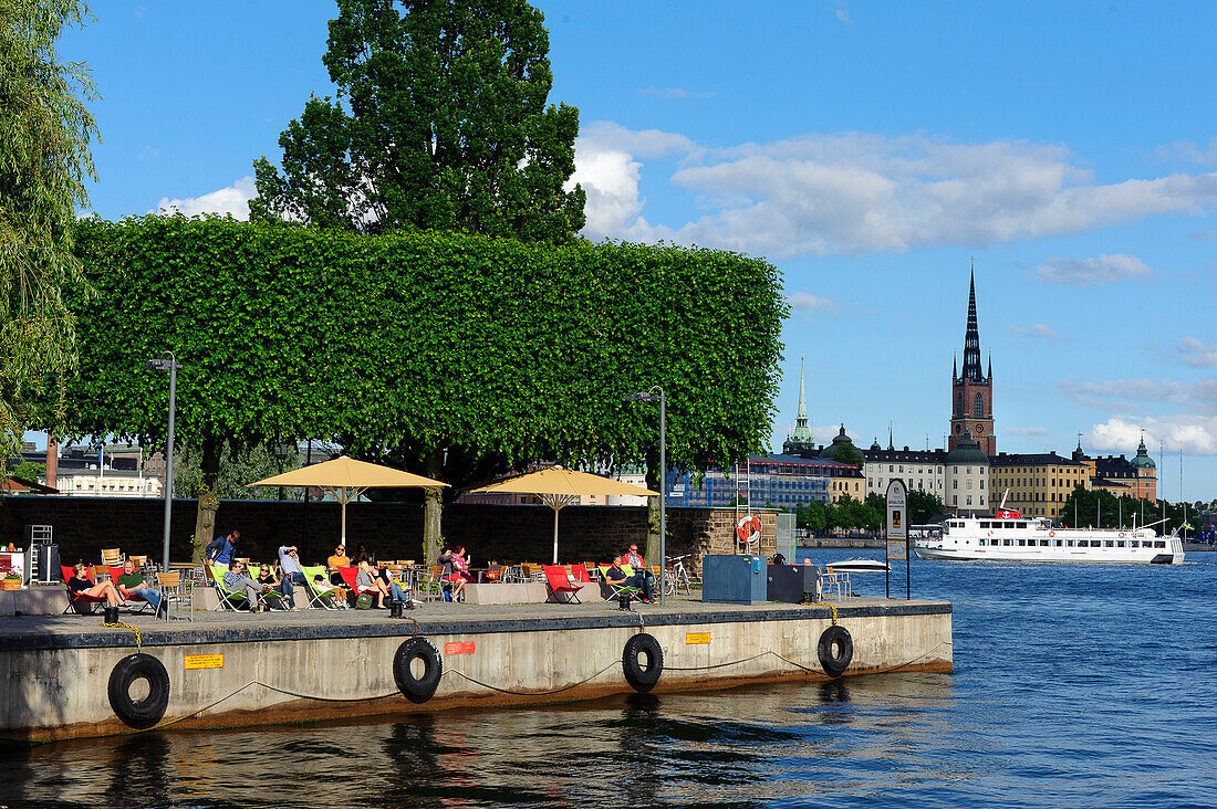 Sun chairs on the Stadshuset, Stockholm, Sweden