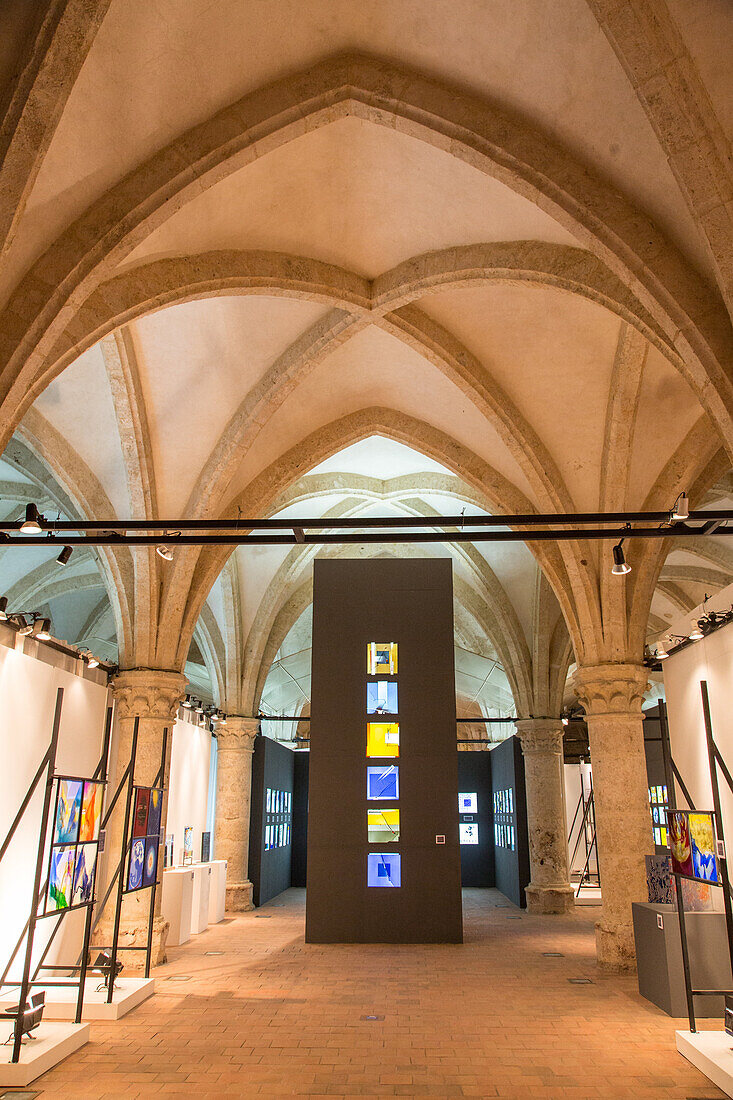 temporary exhibition at the international stained glass center, chartres (28), france