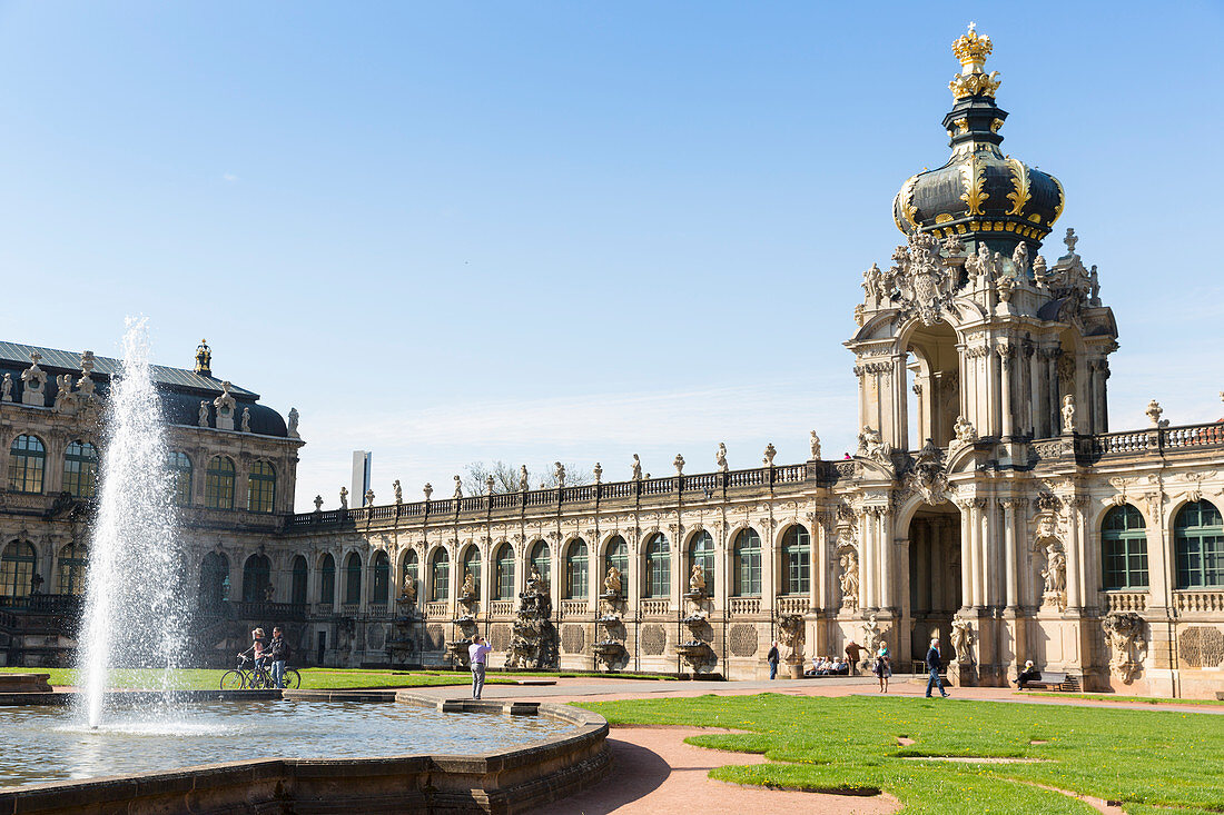 Dresdener Zwinger, Kronentor, Altstadt, Dresden, Sachsen, Deutschland, Europa