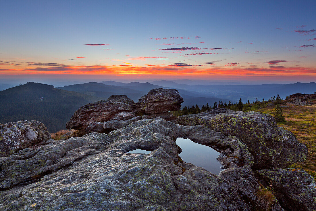 View from Richard-Wagner-Kopf to Kleiner Arber and Lamer Winkel, Grosser Arber, Bavarian Forest, Bavaria, Germany