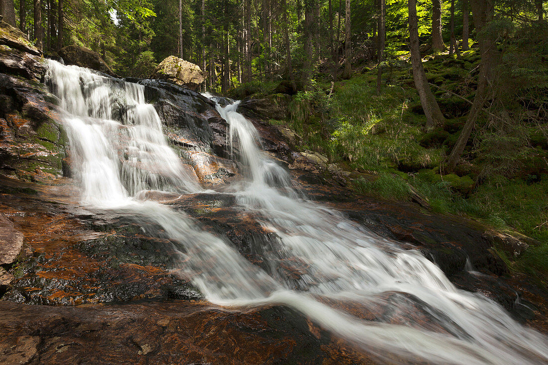Rissloch cascade, near Bodenmais, Bavarian Forest, Bavaria, Germany