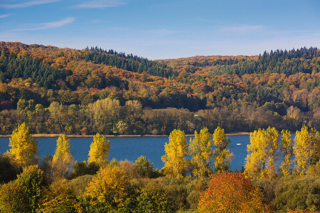 Laacher See, near Maria Laach, Eifel, Rhineland-Palatinate, Germany