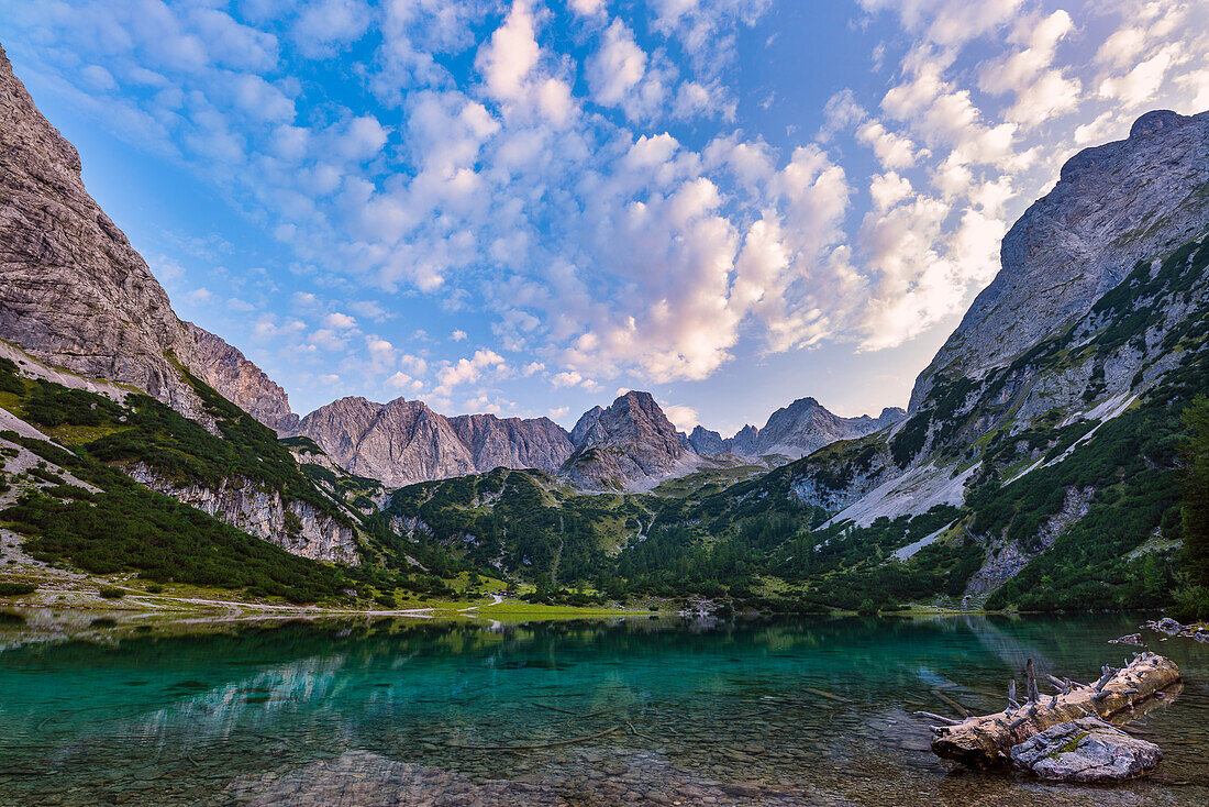 scenic lake Seebensee in the Mieminger mountains, Tirol, Austria