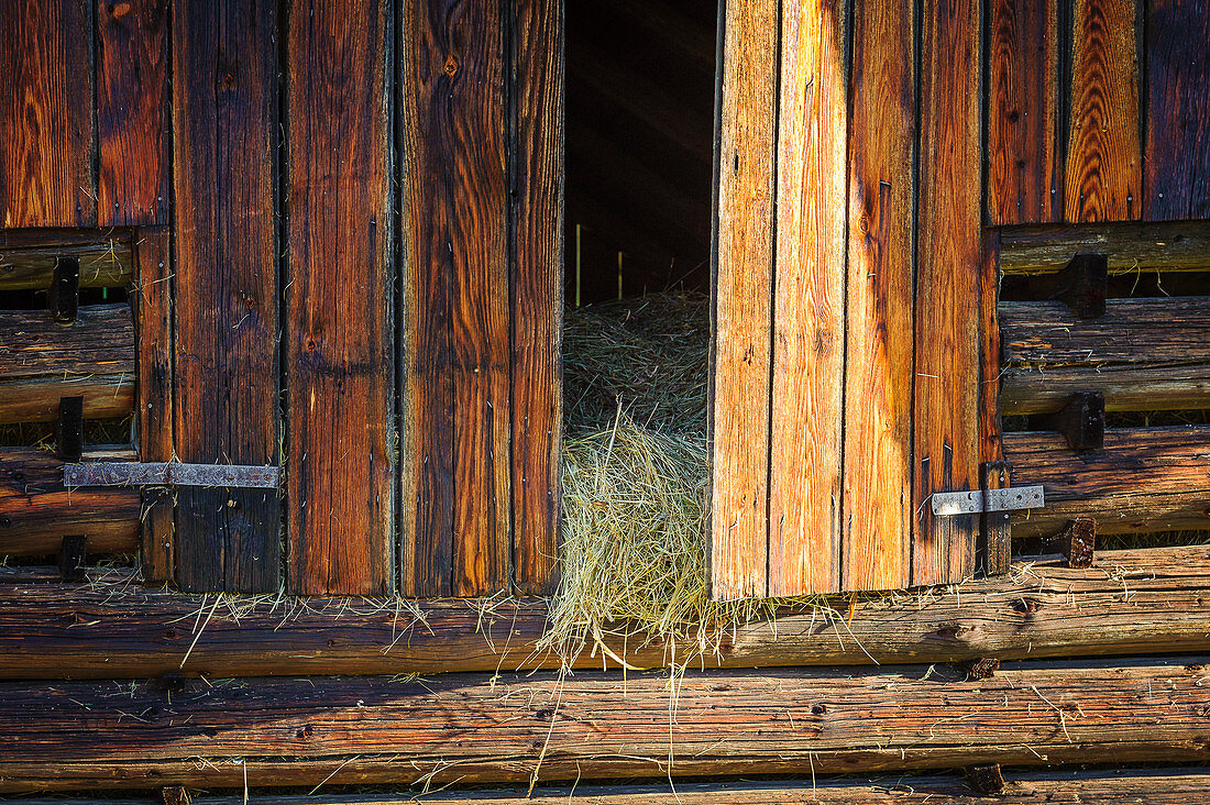 hay in a hay barn, Bavaria, Germany
