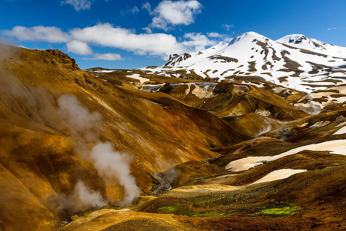 Riverbed in the geothermal region of Kerlingarfjoell, highland of Iceland
