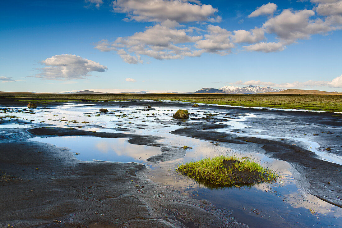 reflections in the moor, highlands, Iceland