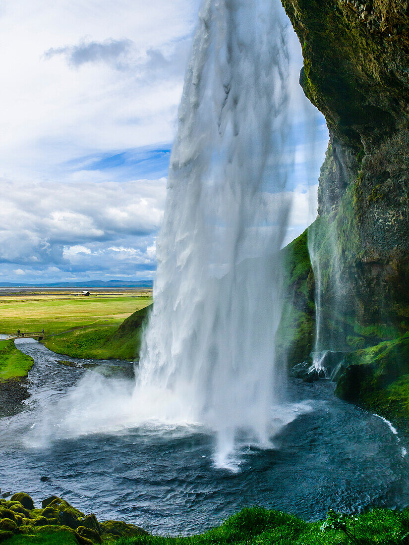 behind the Impressive Seljalandsfoss close to the ringroad in the south of Iceland